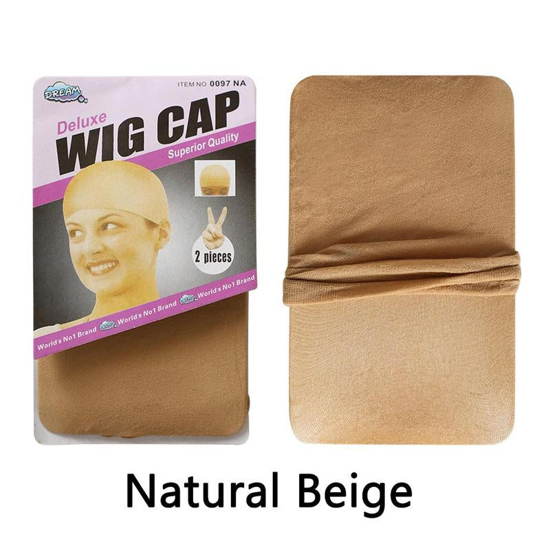 2Pcs Beige Color Wigs Cap for Human Hair Wig Bling Hair Fashion